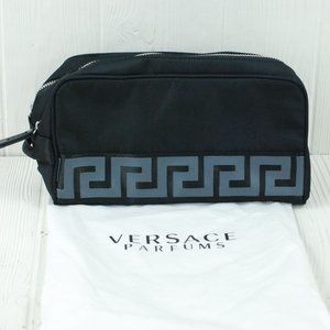Versace Parfums Bag and Dust Cover Black Gray Dual Zip
